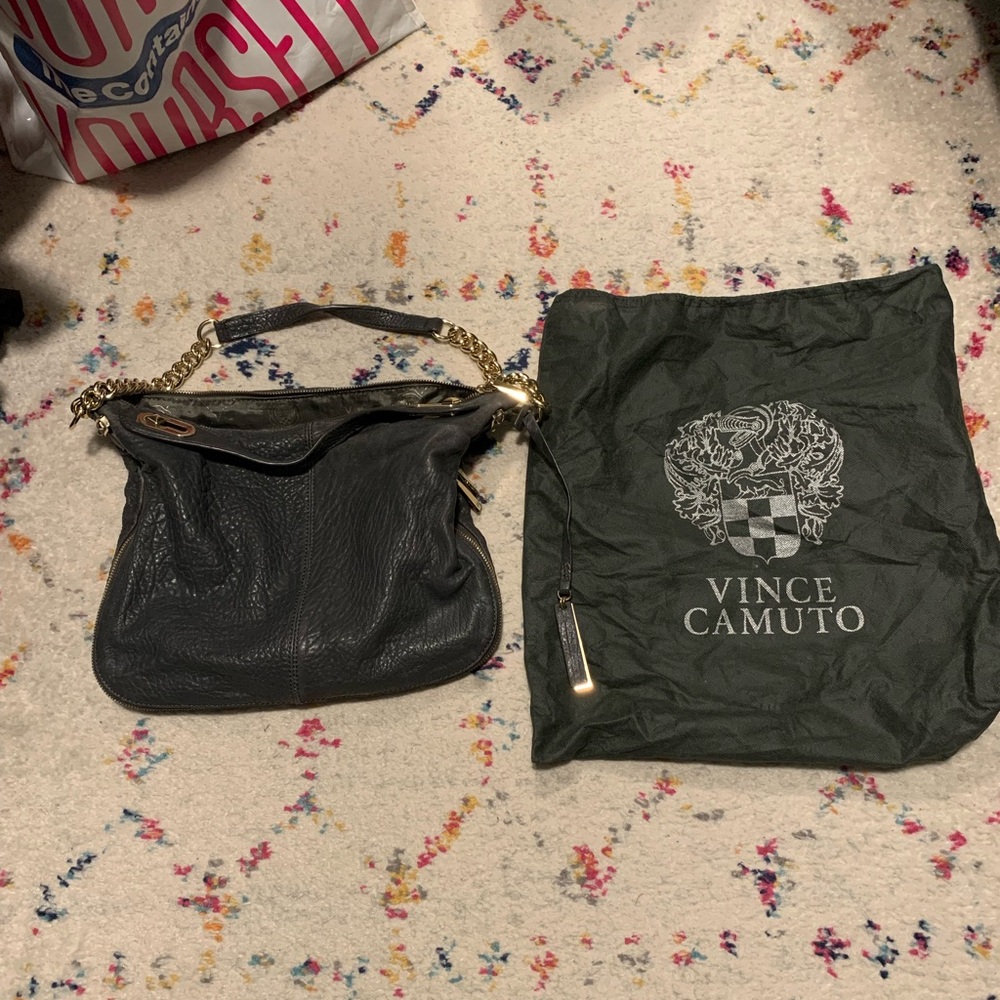 Vince Camuto Leather and Gold Bag